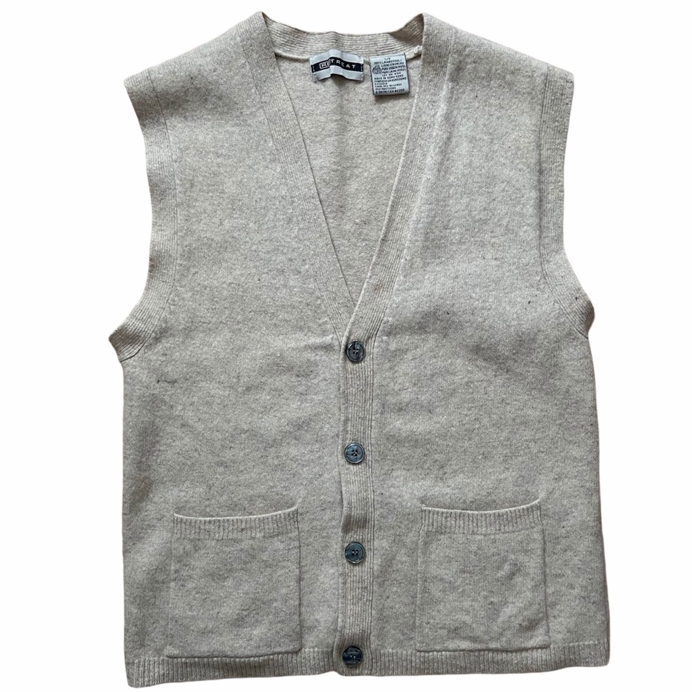 Retreat Men’s Lambswool Front Button Vest Small